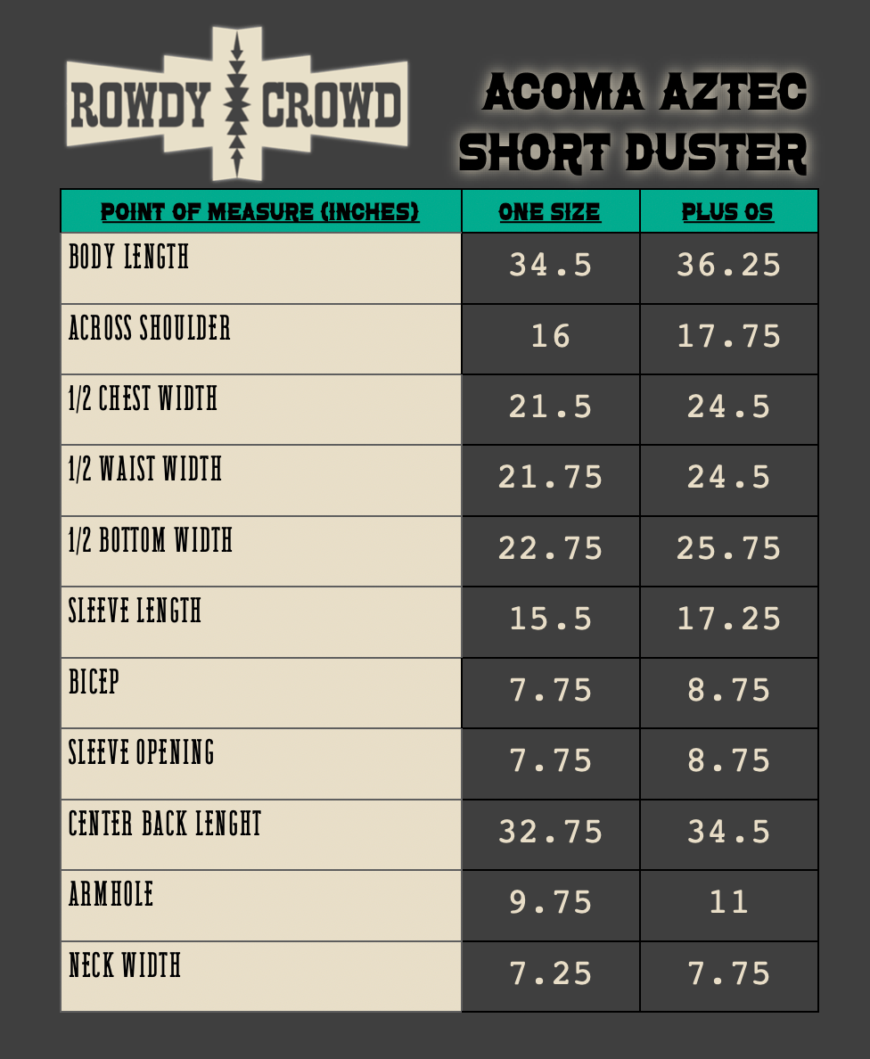 Acoma Aztec Short Duster - Cowgirltops.com