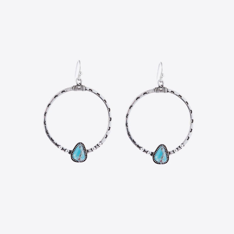 Artificial Turquoise Drop Earrings - Cowgirltops.com