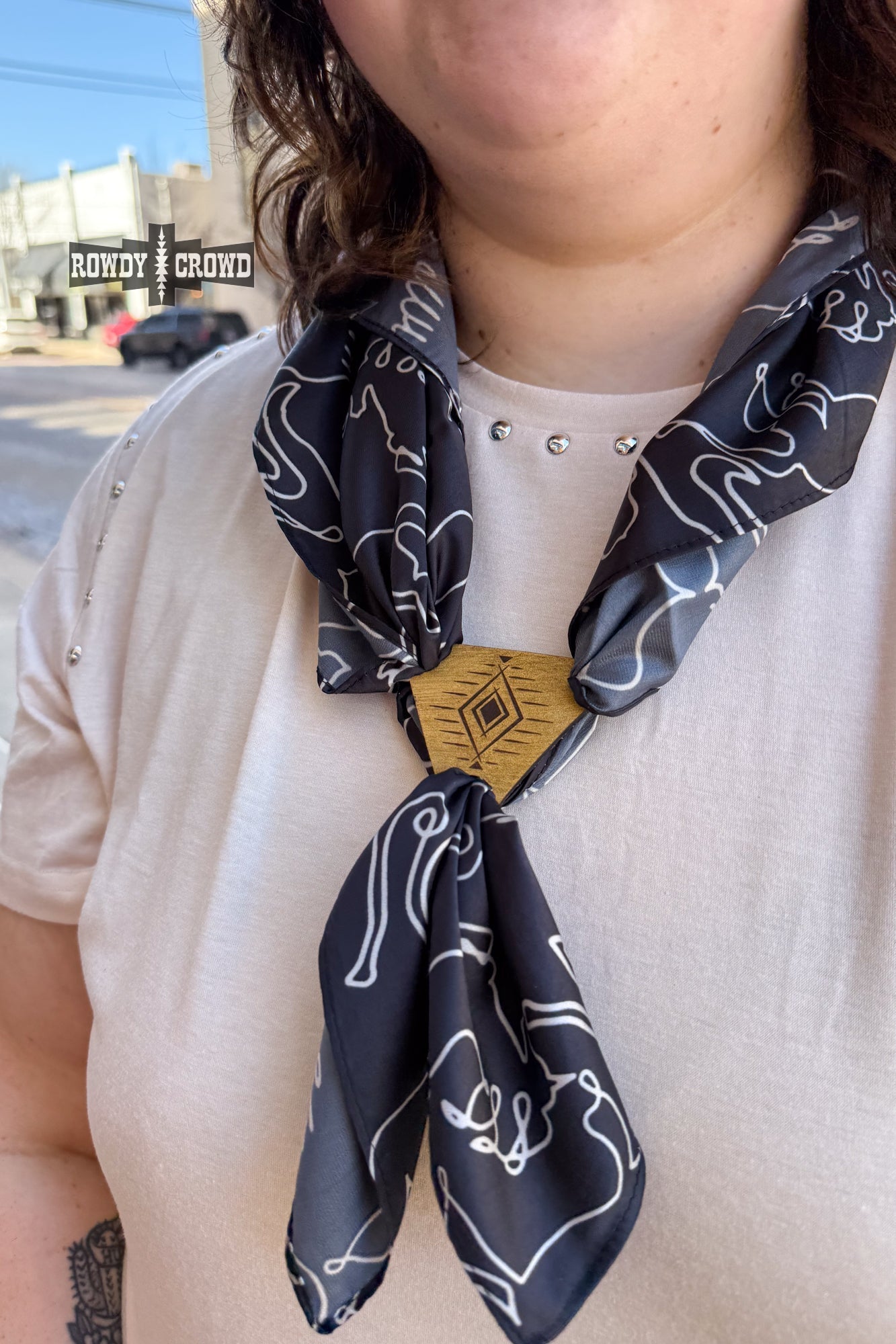 Cowboy Way Scarf Slides - Cowgirltops.com