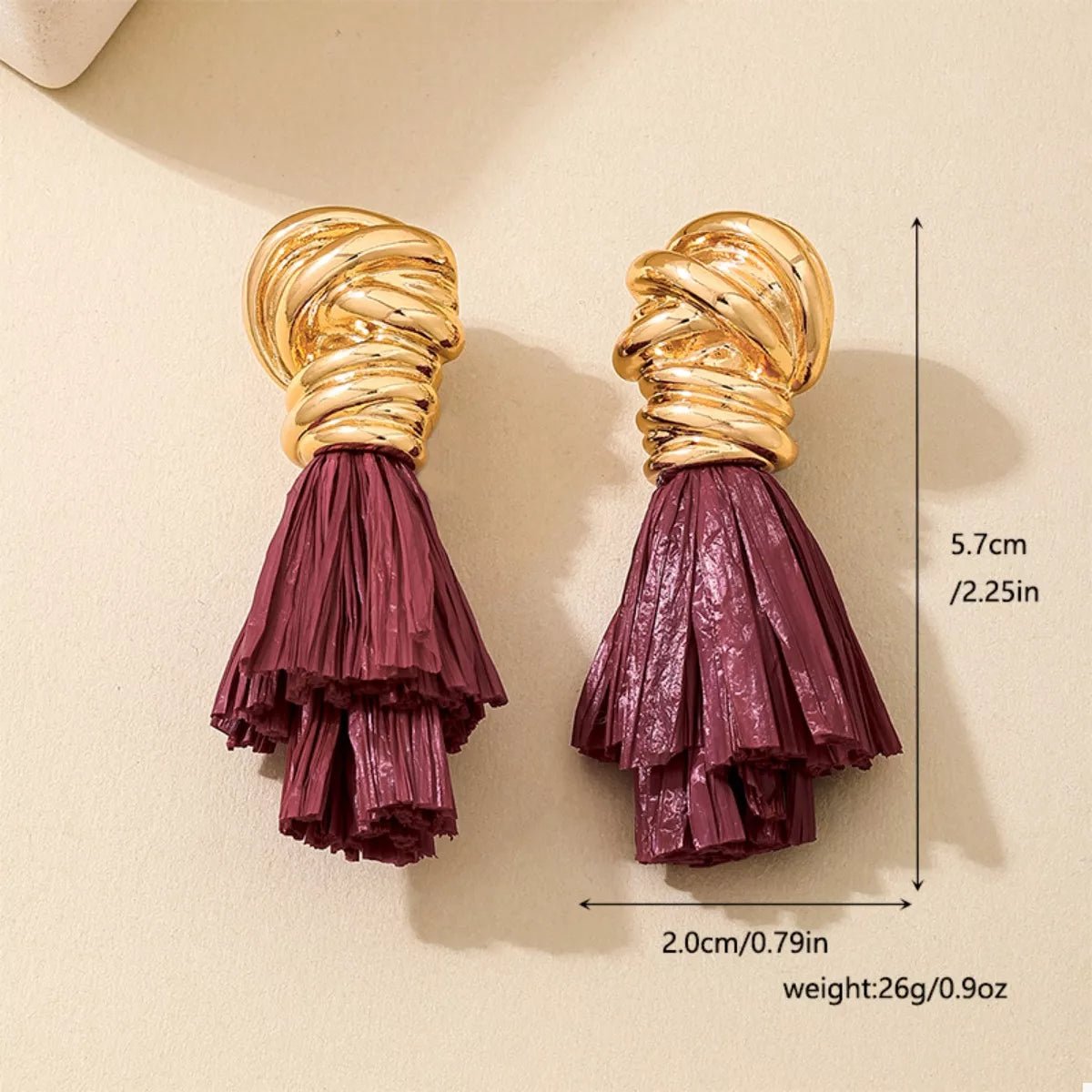 Golden Wire Wrapped Tassel Drop Earrings - Cowgirltops.com