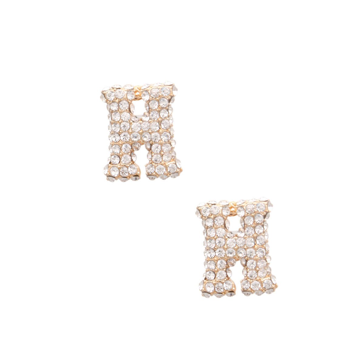 H Initial Rhinestone Studs - Cowgirltops.com