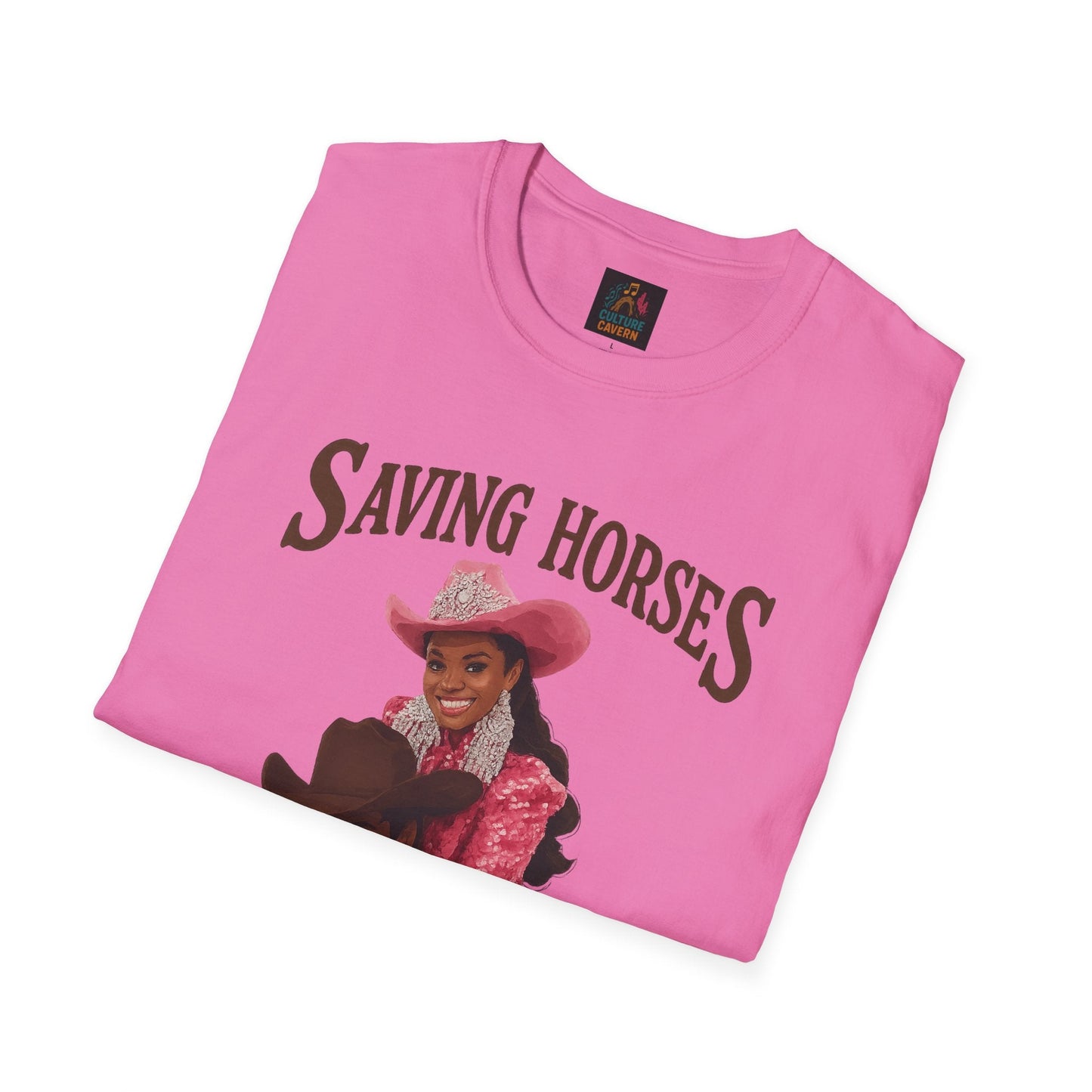 Saving Horses, Riding Cowboys, Womens T-shirt - Cowgirltops.com