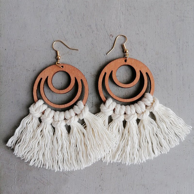 Tassel Detail Geometric Earrings - Cowgirltops.com