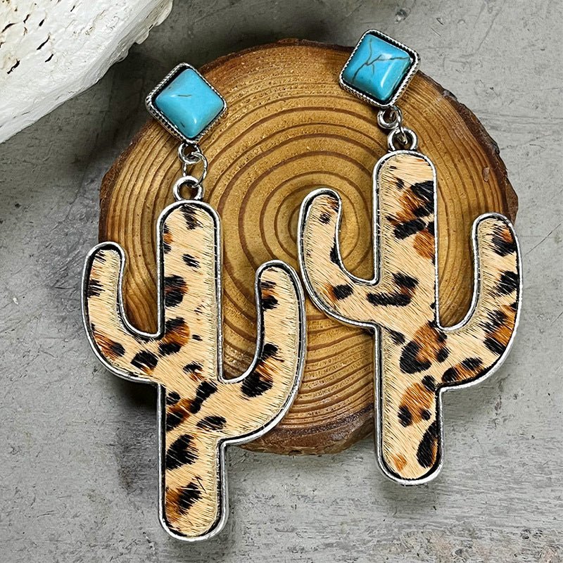 Turquoise Cactus Earrings - Cowgirltops.com