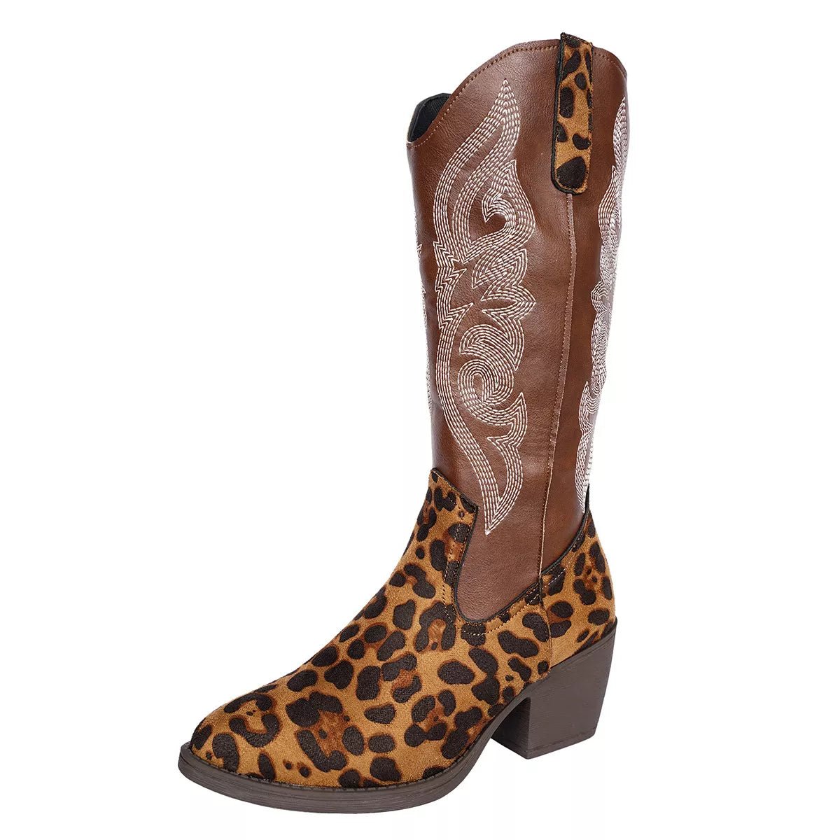 Western Embroidered Mid - Calf Boots - Cowgirltops.com
