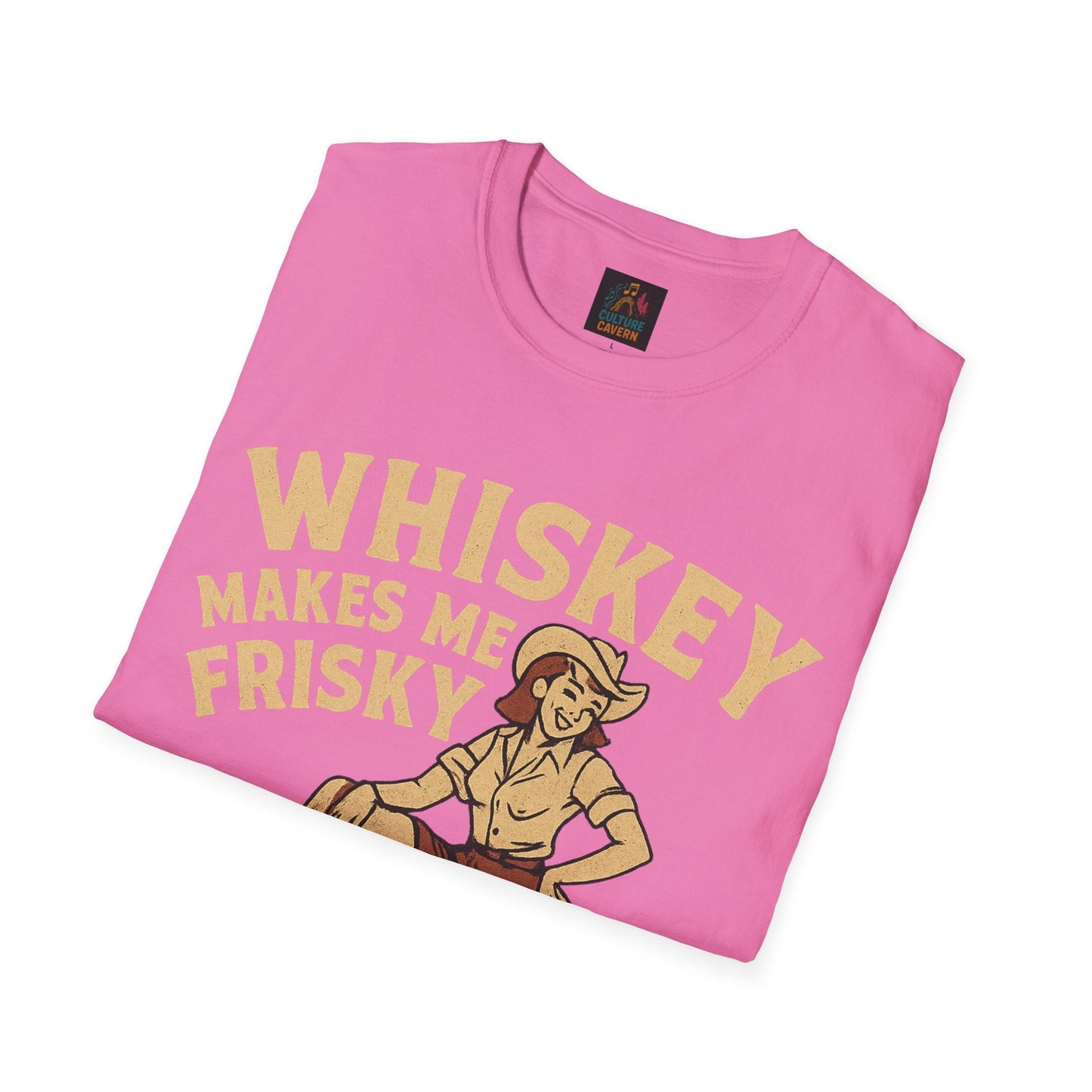 Whiskey Makes Me Frisky Womens T-Shirt - Cowgirltops.com