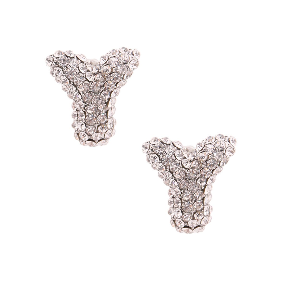 Y Rhinestone Silver Studs - Cowgirltops.com