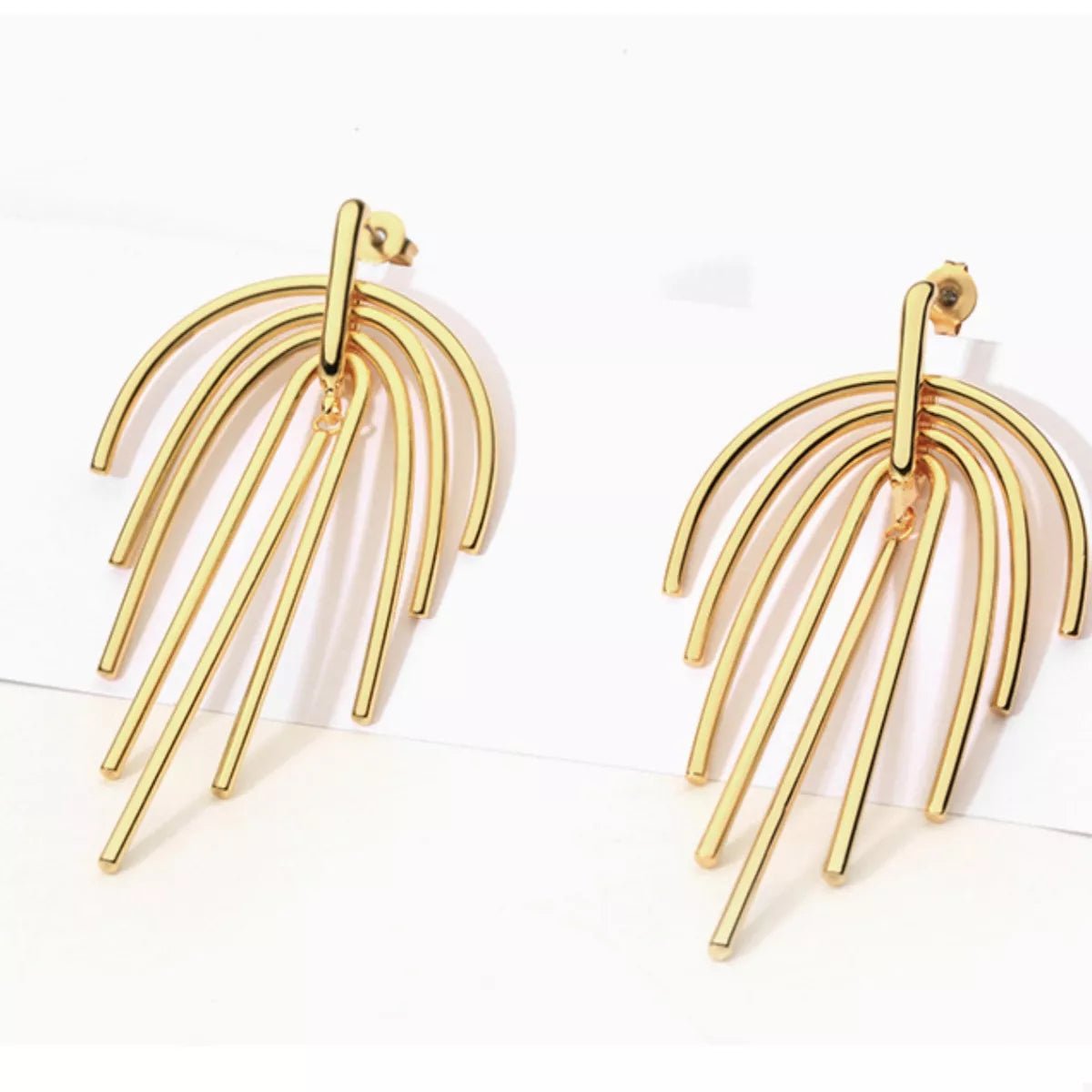 18K Gold - Plated Geometric Earrings - Cowgirltops.com