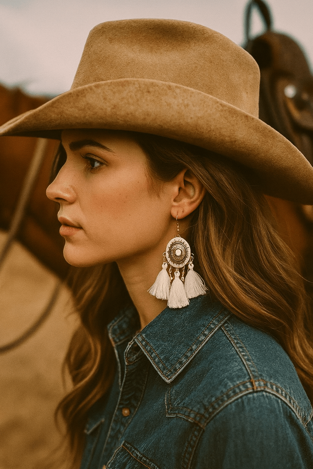 18K Gold - Plated Stainless Steel Dangle Earrings - Cowgirltops.com