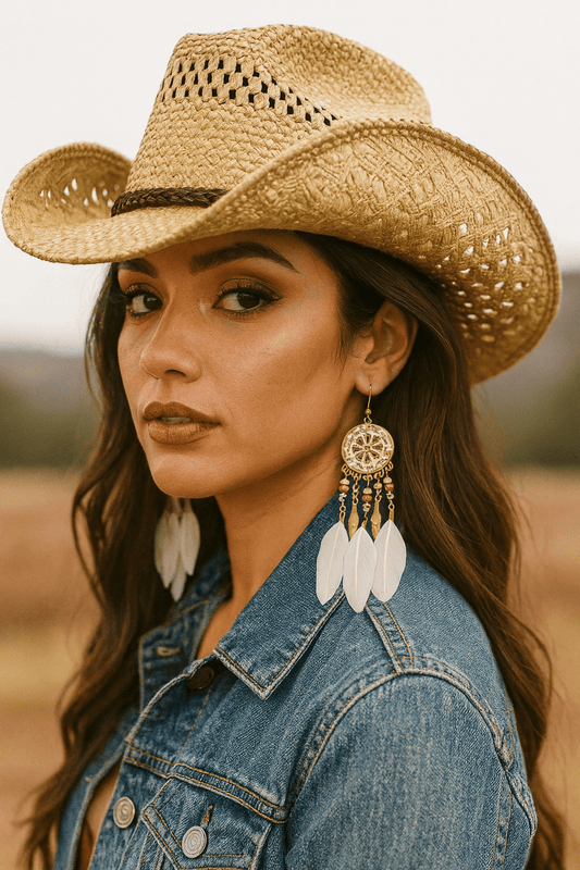 18K Gold - Plated Stainless Steel Dangle Earrings - Cowgirltops.com