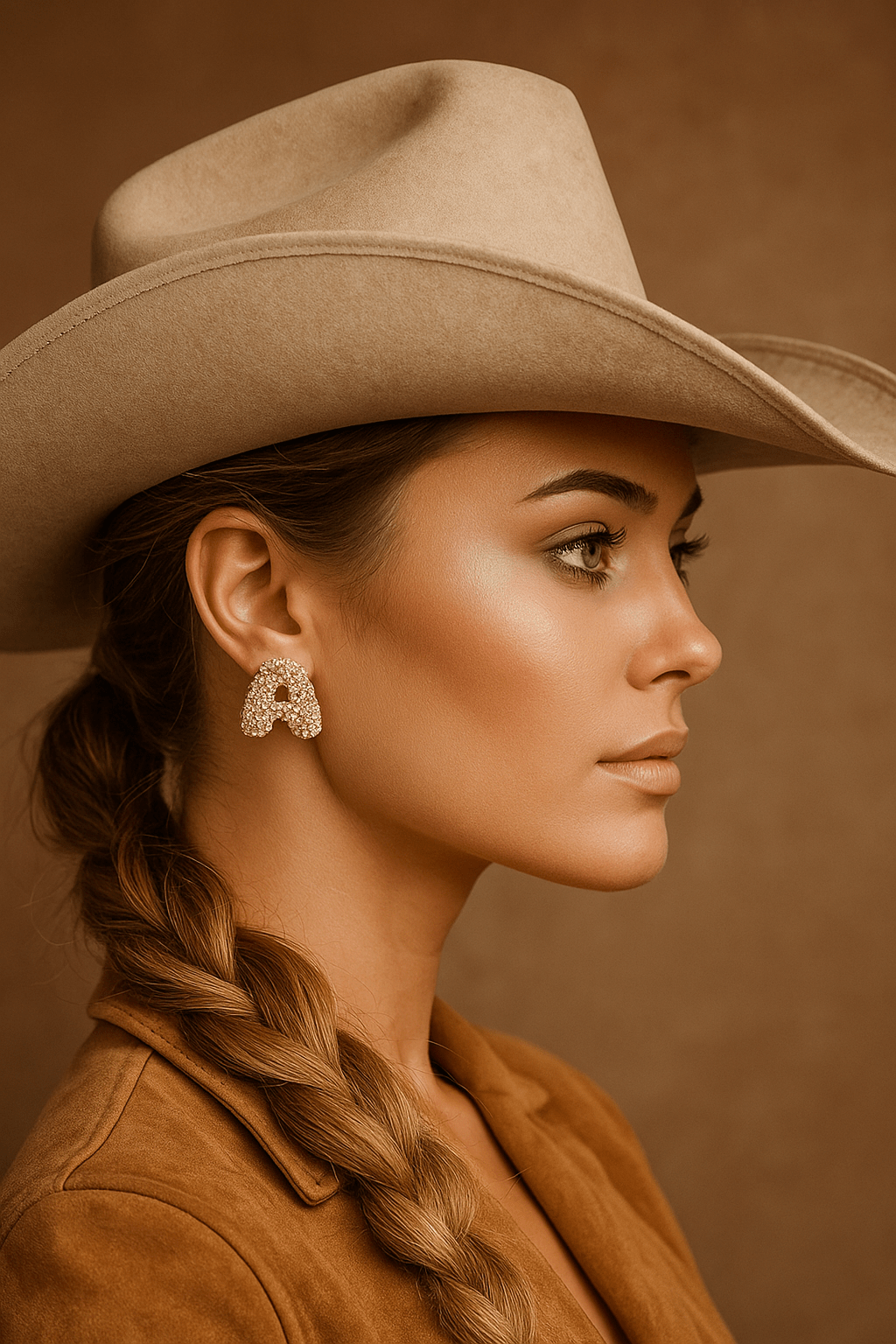 A Initial Rhinestone Studs - Cowgirltops.com