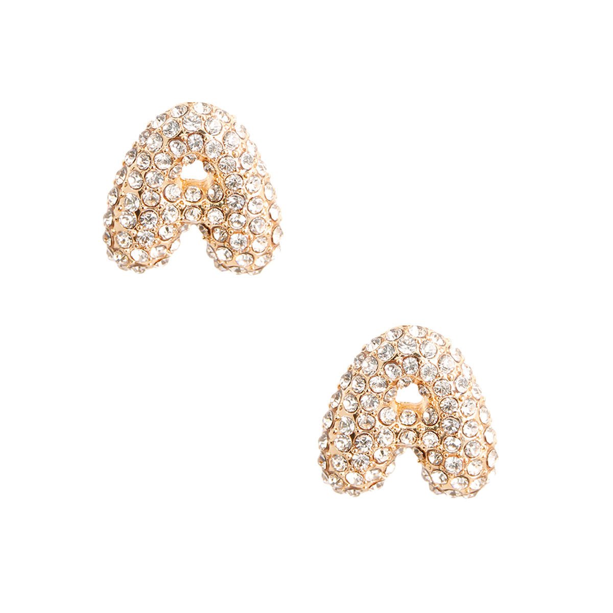 A Initial Rhinestone Studs - Cowgirltops.com
