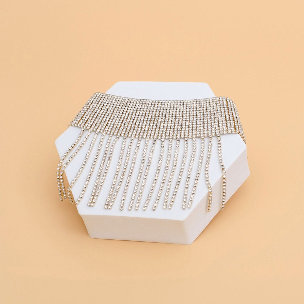 Anklet Gold Rhinestone 16 Line Fringe for Women - Cowgirltops.com