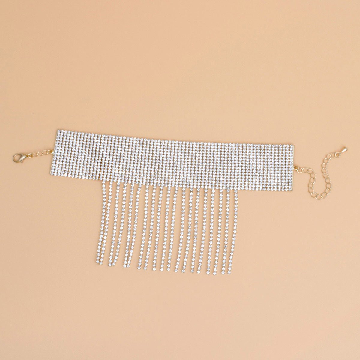 Anklet Gold Rhinestone 16 Line Fringe for Women - Cowgirltops.com