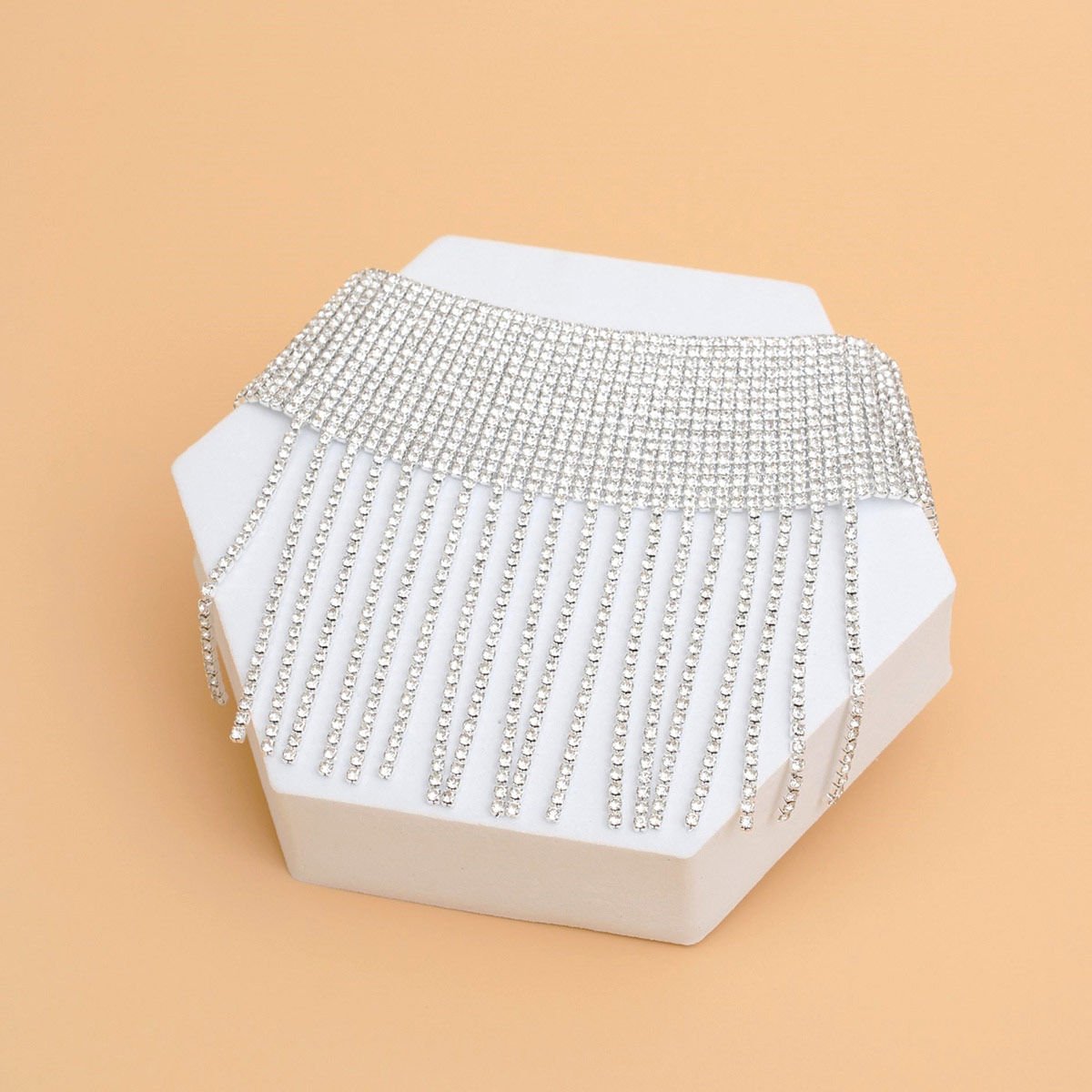 Anklet Silver Rhinestone 16 Line Fringe for Women - Cowgirltops.com