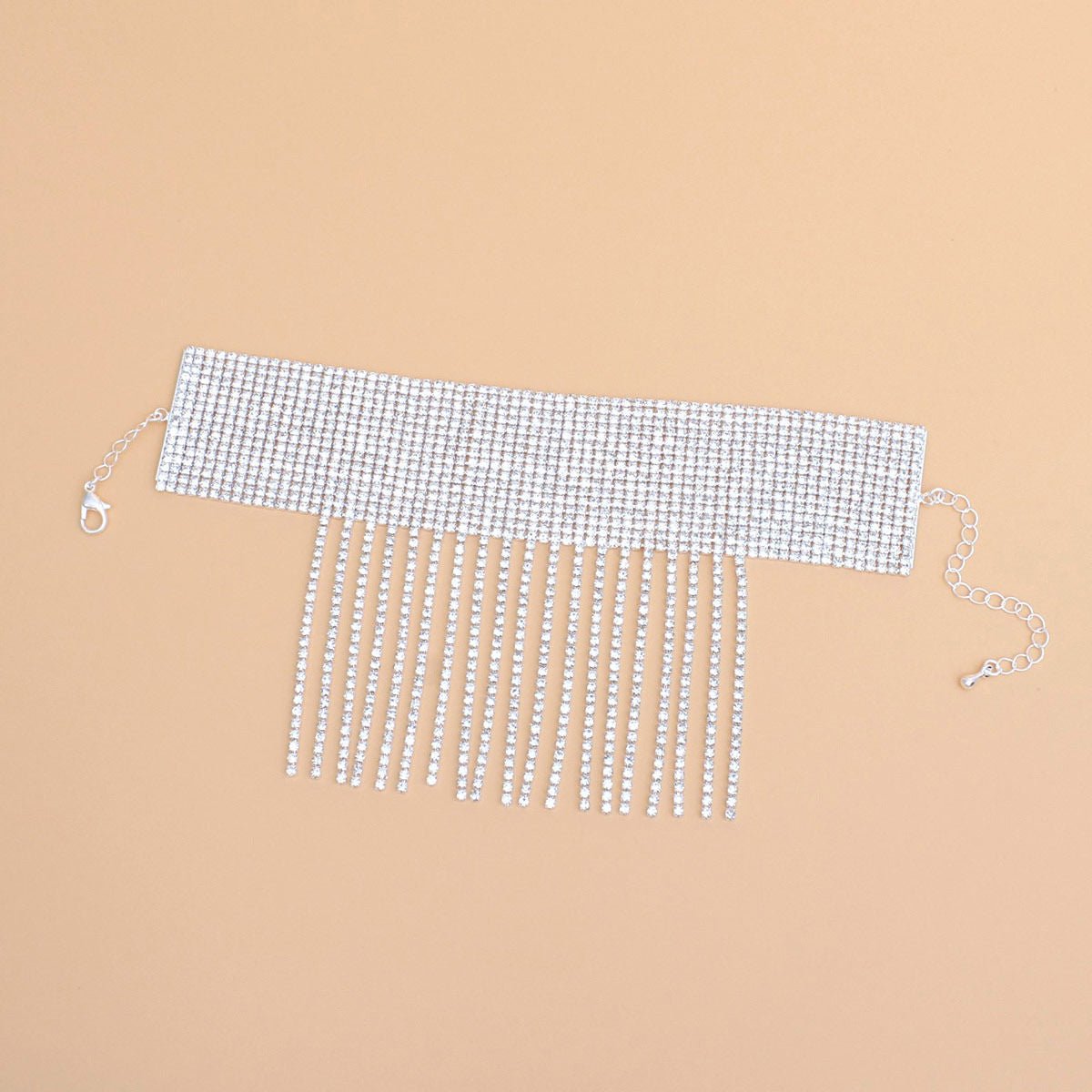 Anklet Silver Rhinestone 16 Line Fringe for Women - Cowgirltops.com