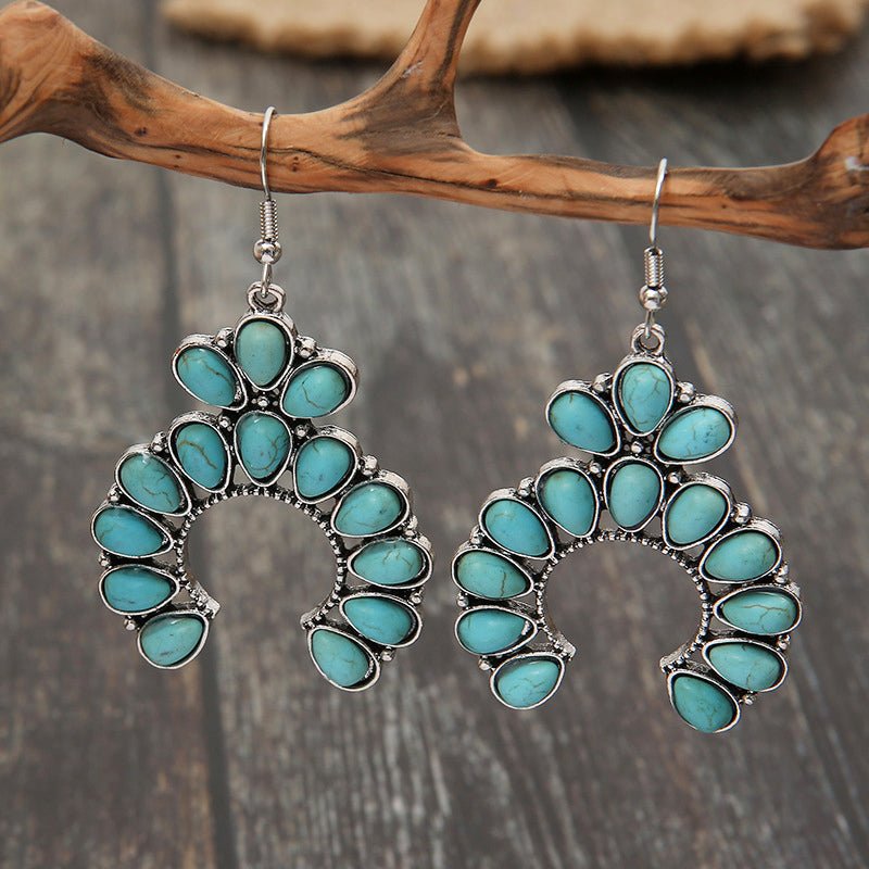 Artificial Turquoise Drop Earrings - Cowgirltops.com