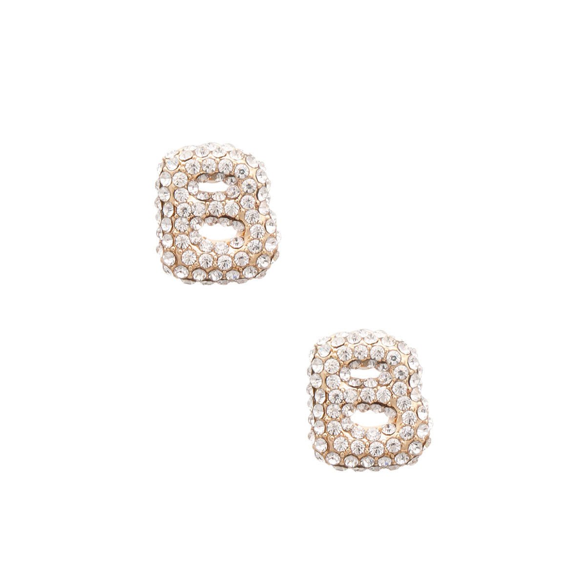 B Initial Rhinestone Studs - Cowgirltops.com