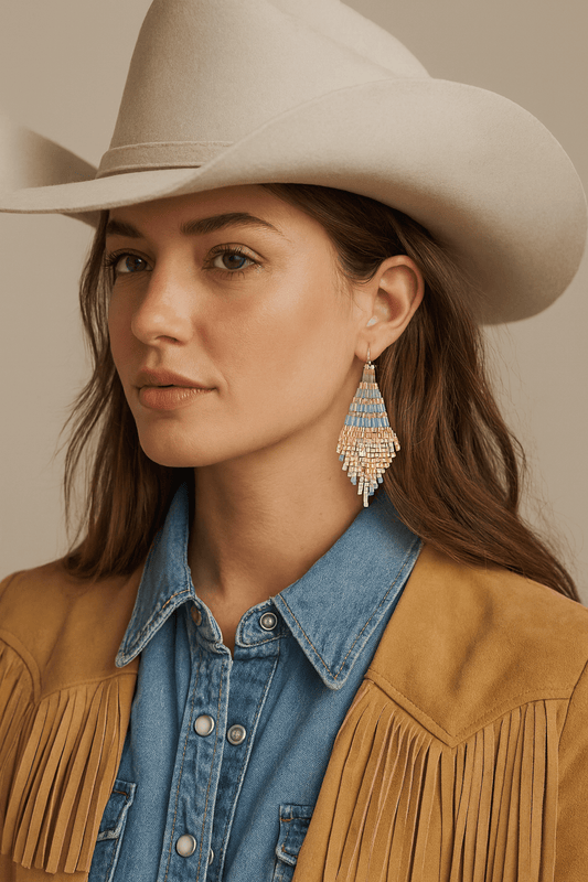 Beaded Tassle Dangle Earrings - Cowgirltops.com