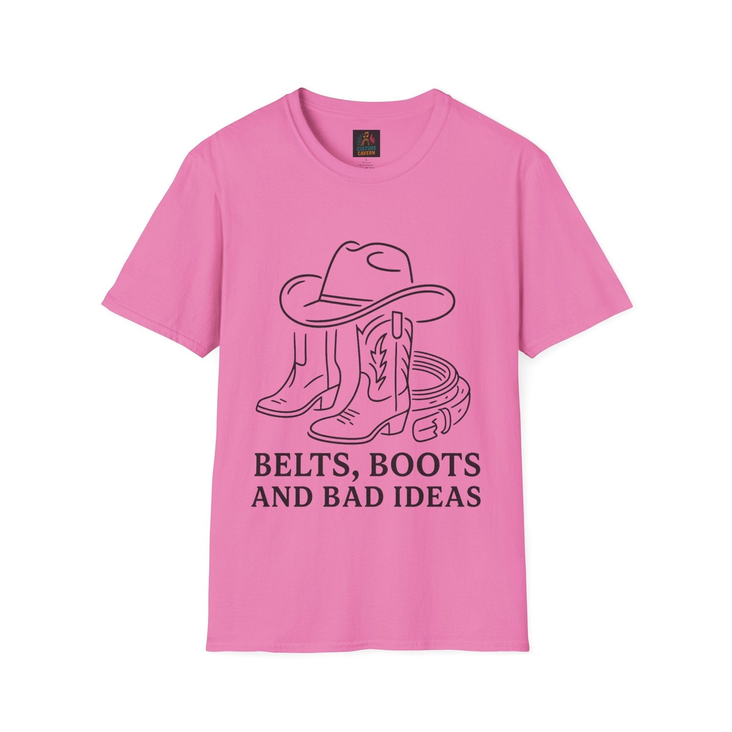 Belts, Boots and Bad Ideas Unisex tee - Cowgirltops.com