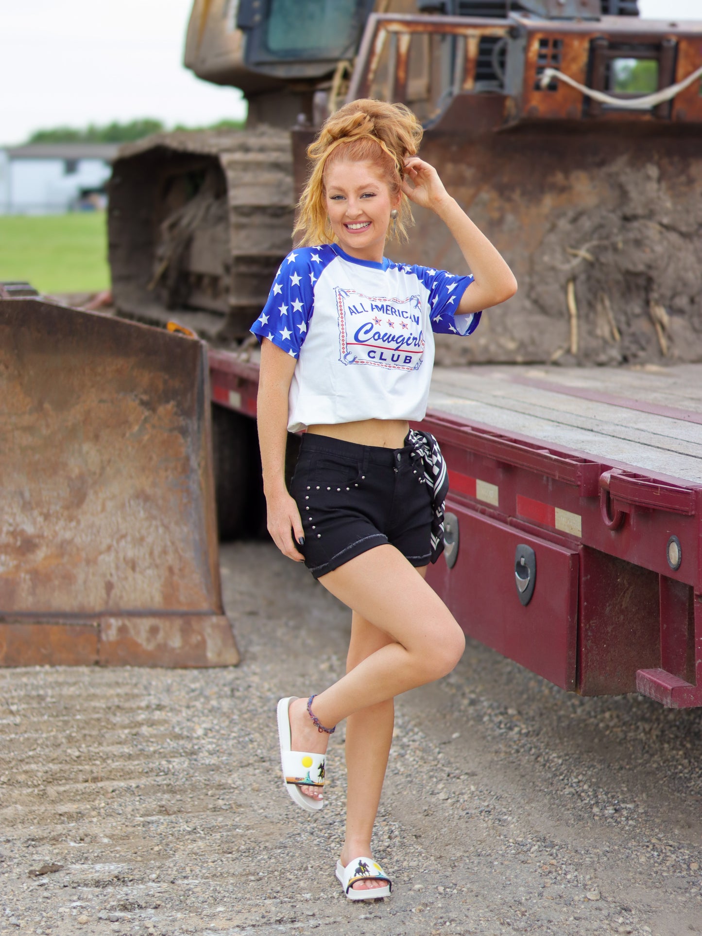 BLACK - Shenandoah Stud Shorts - Cowgirltops.com