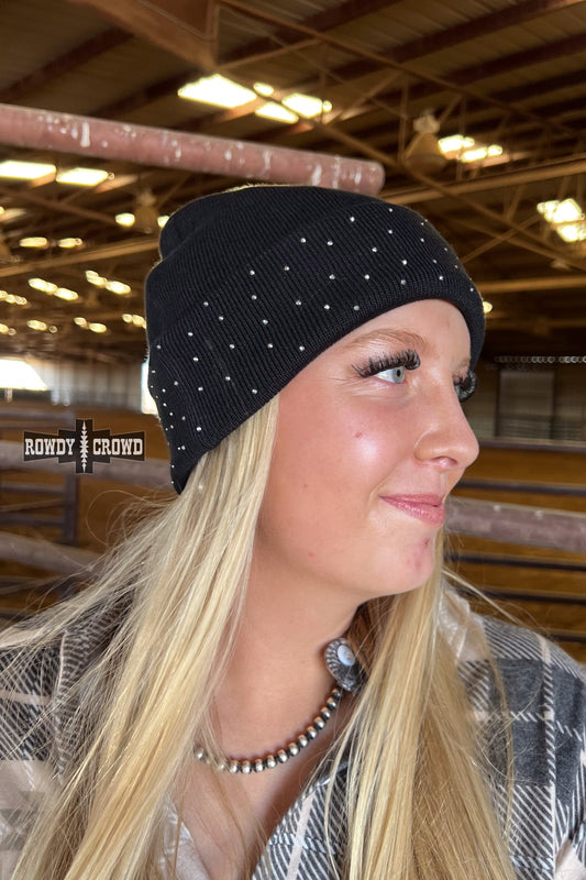 BLACK - Shine Bright Beanie - Cowgirltops.com