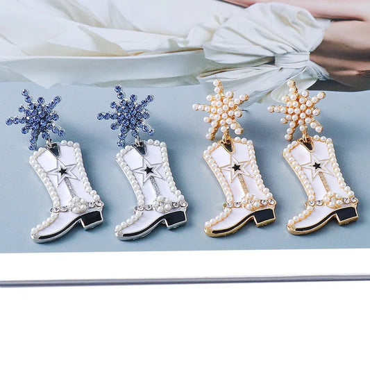 Boot Alloy Dangle Earrings - Cowgirltops.com