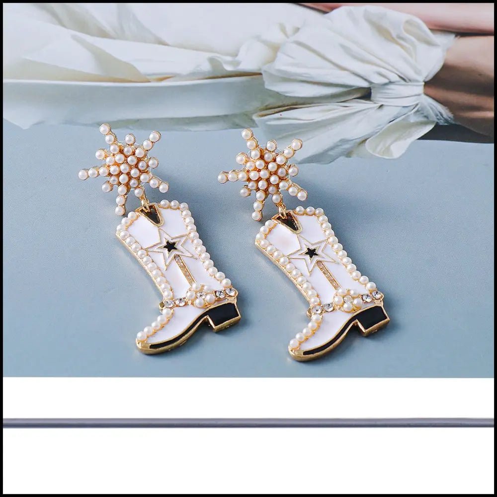 Boot Alloy Dangle Earrings - Cowgirltops.com