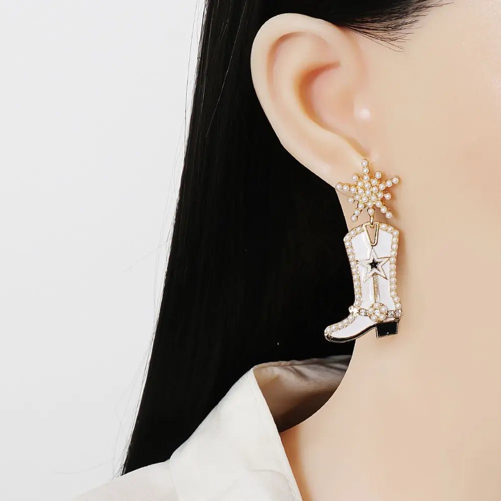 Boot Alloy Dangle Earrings - Cowgirltops.com