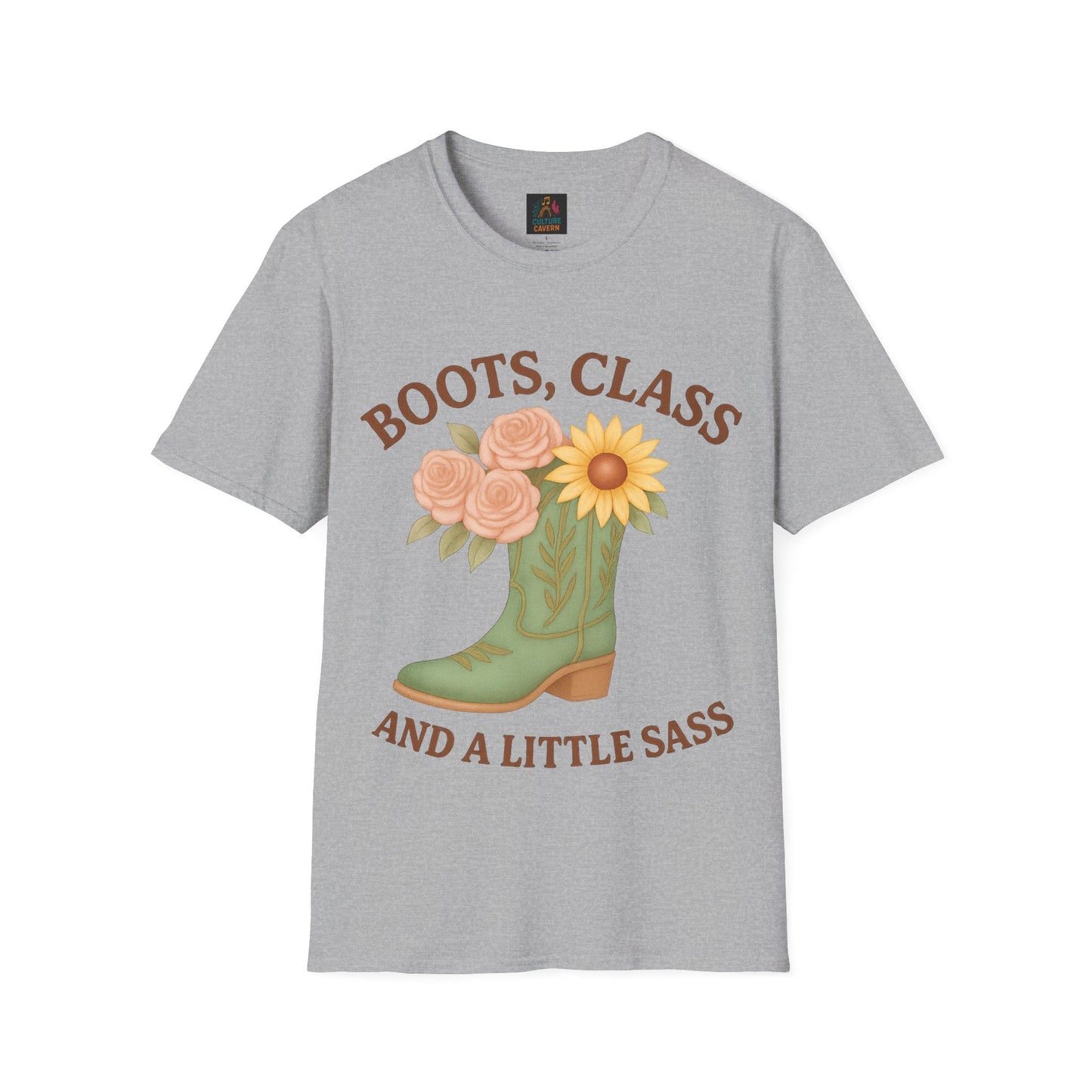 Boots, Class, and a Little Sass Women’s T-shirt - Cowgirltops.com