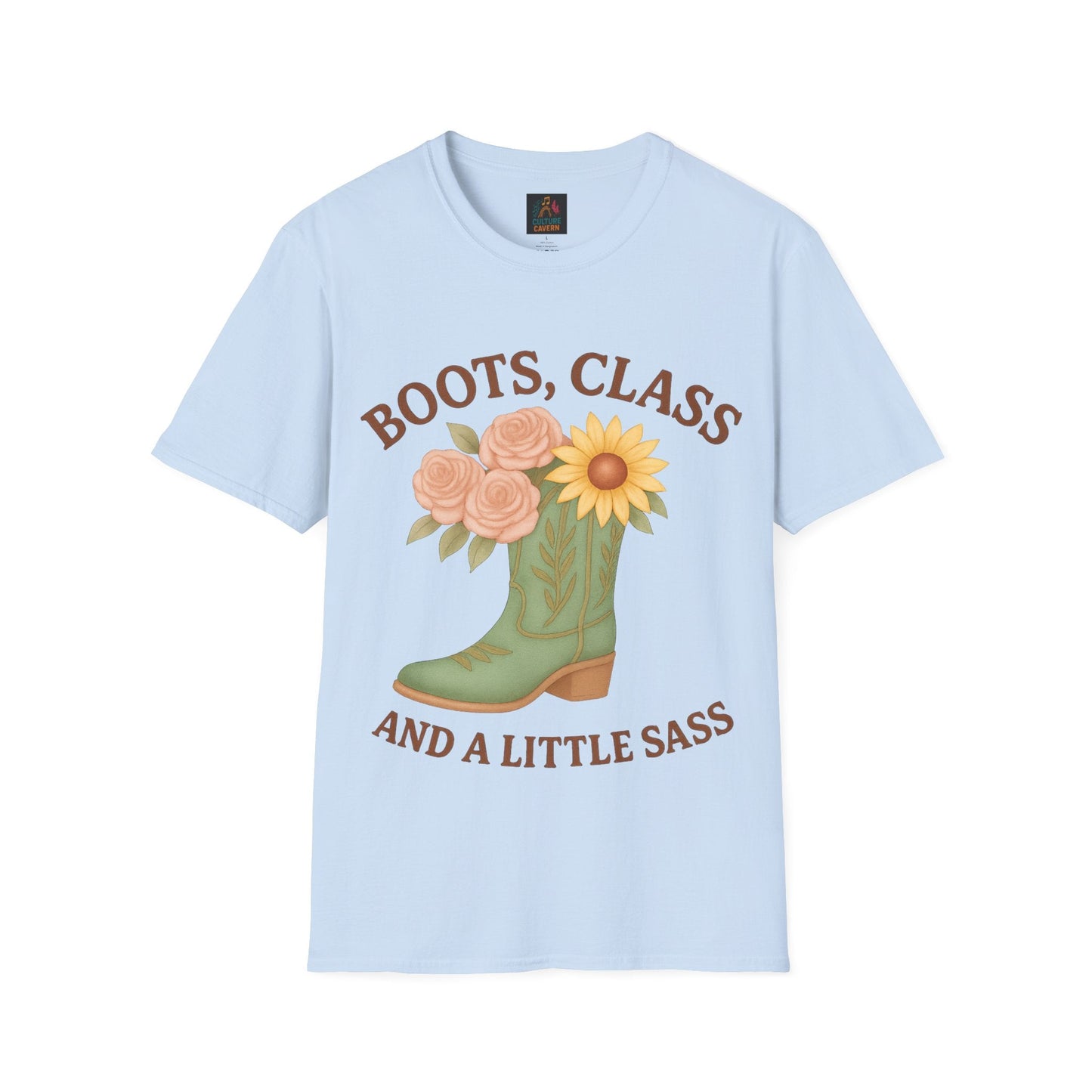 Boots, Class, and a Little Sass Women’s T-shirt - Cowgirltops.com