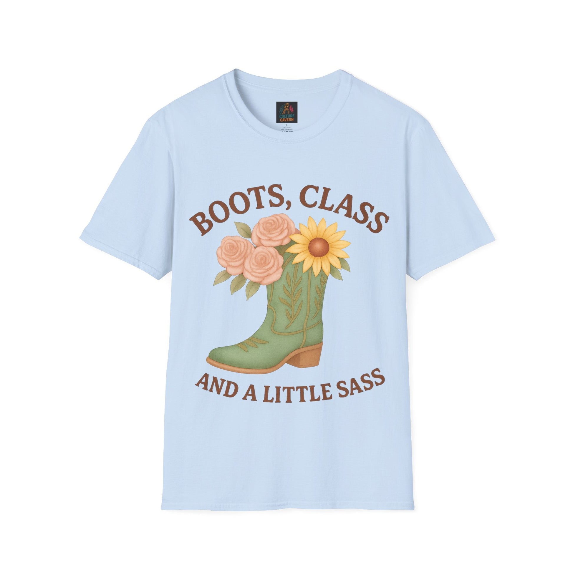 Boots, Class, and a Little Sass Women’s T-shirt - Cowgirltops.com