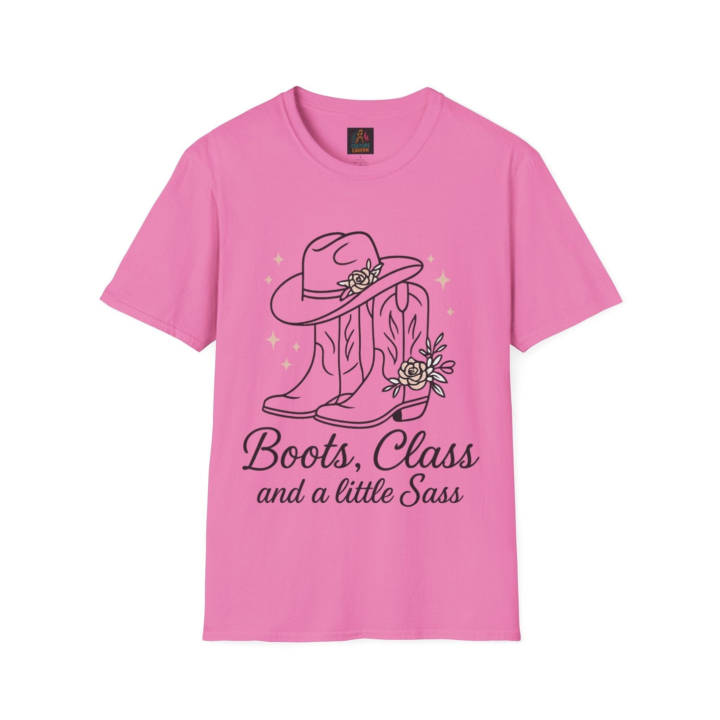 Boots, Class, and a Little Sass Womens Tee - Cowgirltops.com