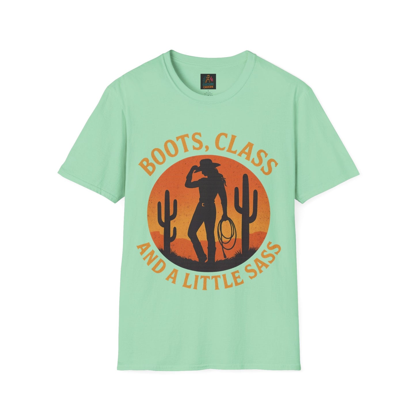 Boots, Class, and a Little Sass Womens Tee - Cowgirltops.com