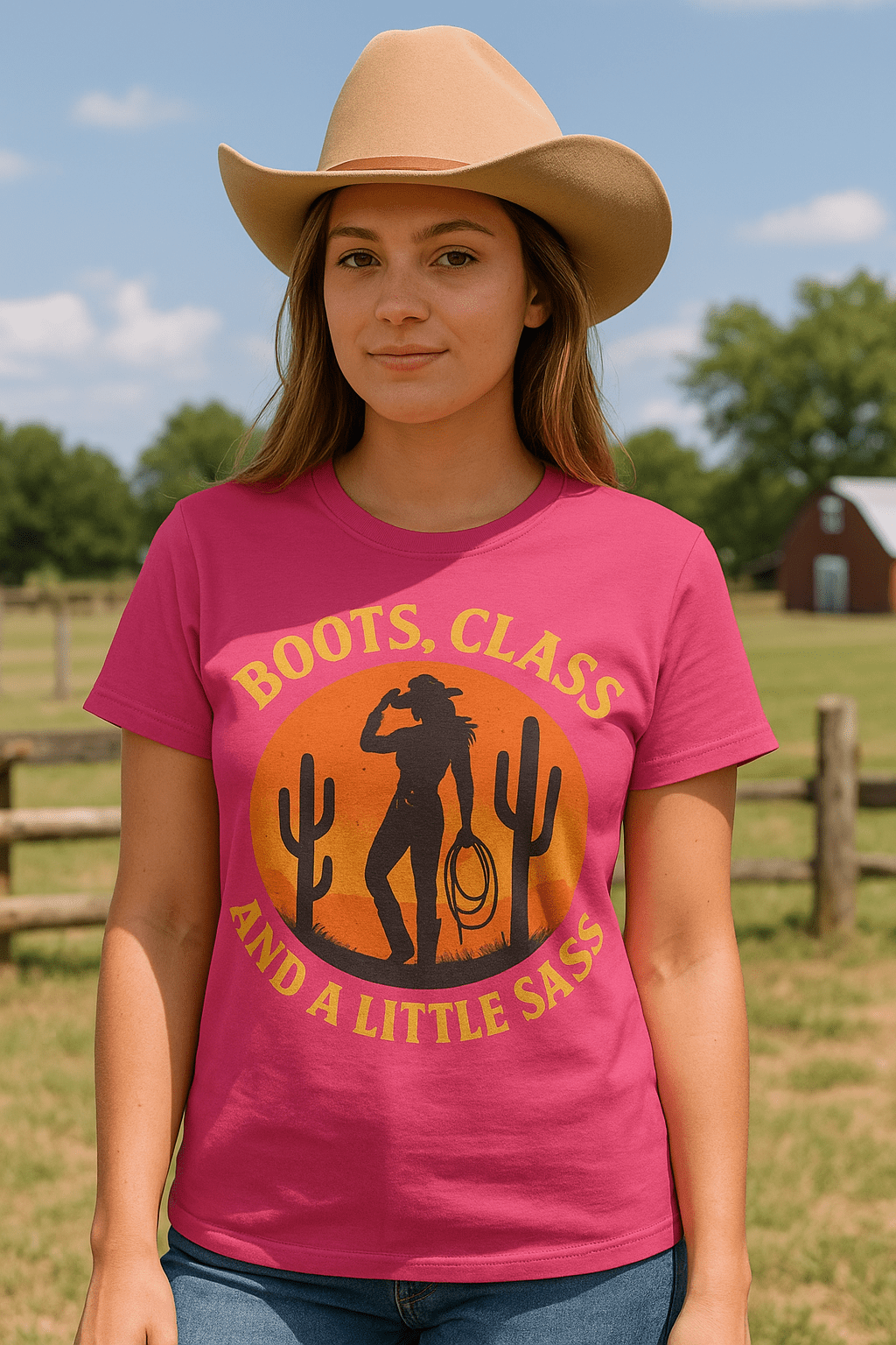 Boots, Class, and a Little Sass Womens Tee - Cowgirltops.com
