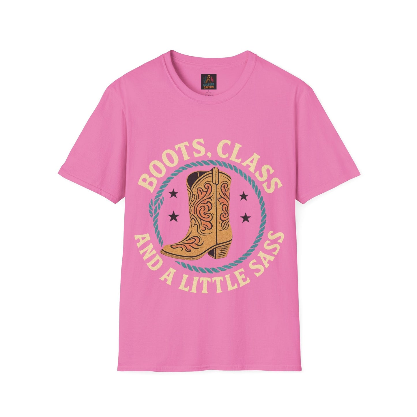 Boots, Class and a Little Sass Womens tee - Cowgirltops.com