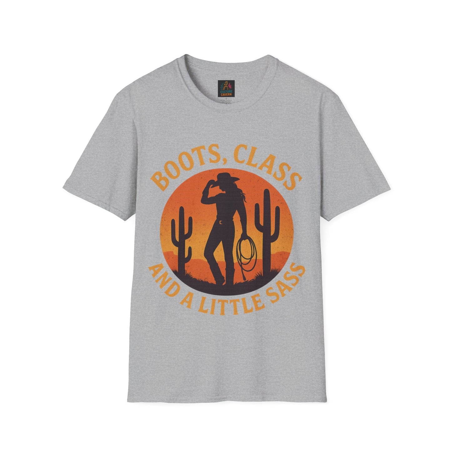 Boots, Class, and a Little Sass Womens Tee - Cowgirltops.com