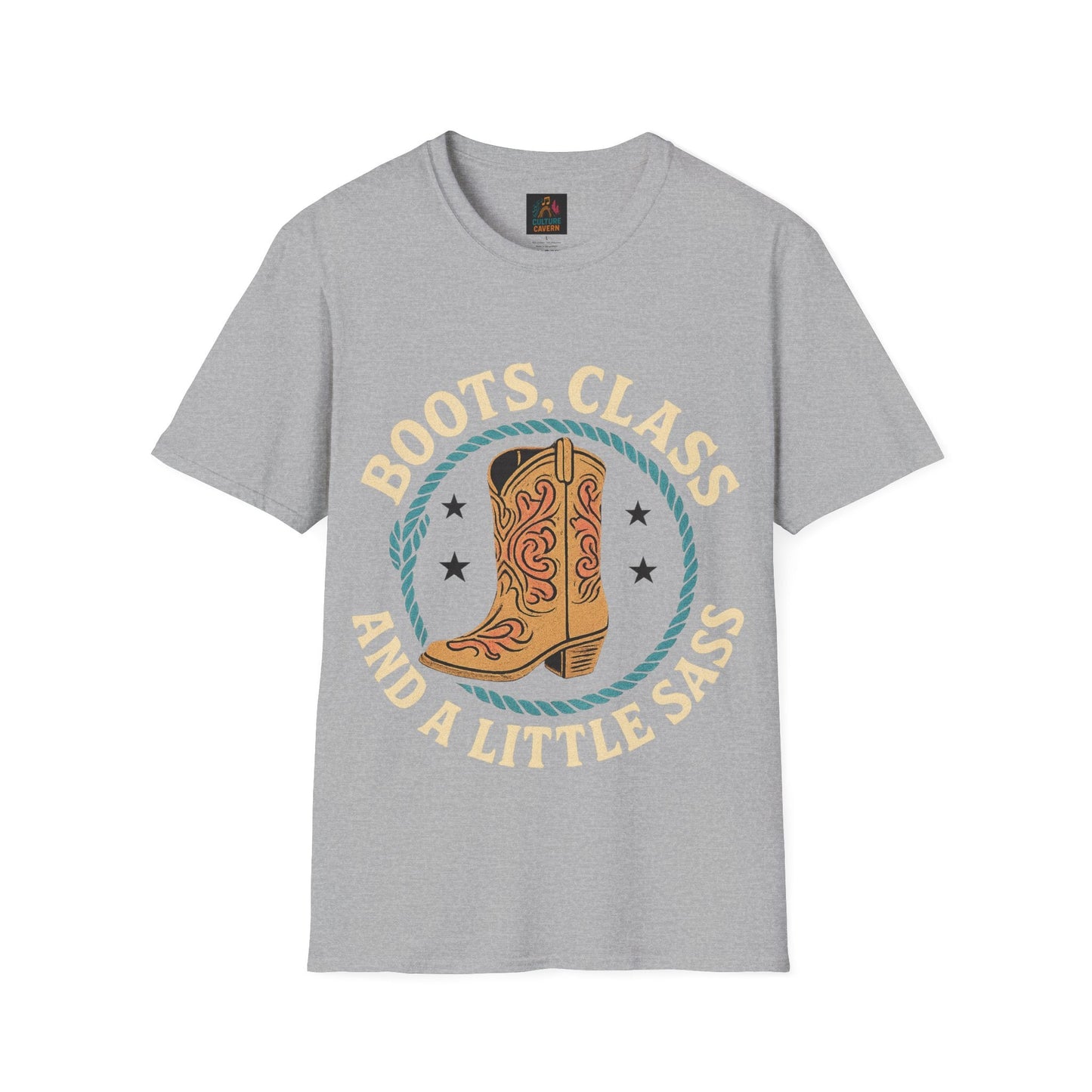 Boots, Class and a Little Sass Womens tee - Cowgirltops.com