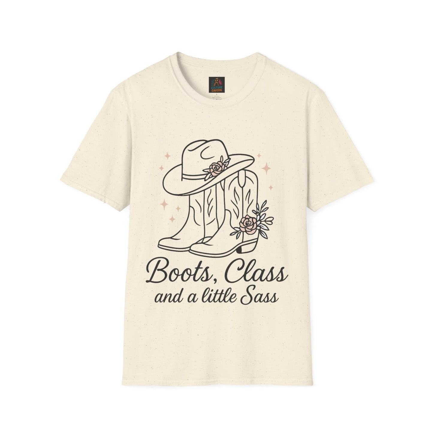 Boots, Class, and a Little Sass Womens Tee - Cowgirltops.com