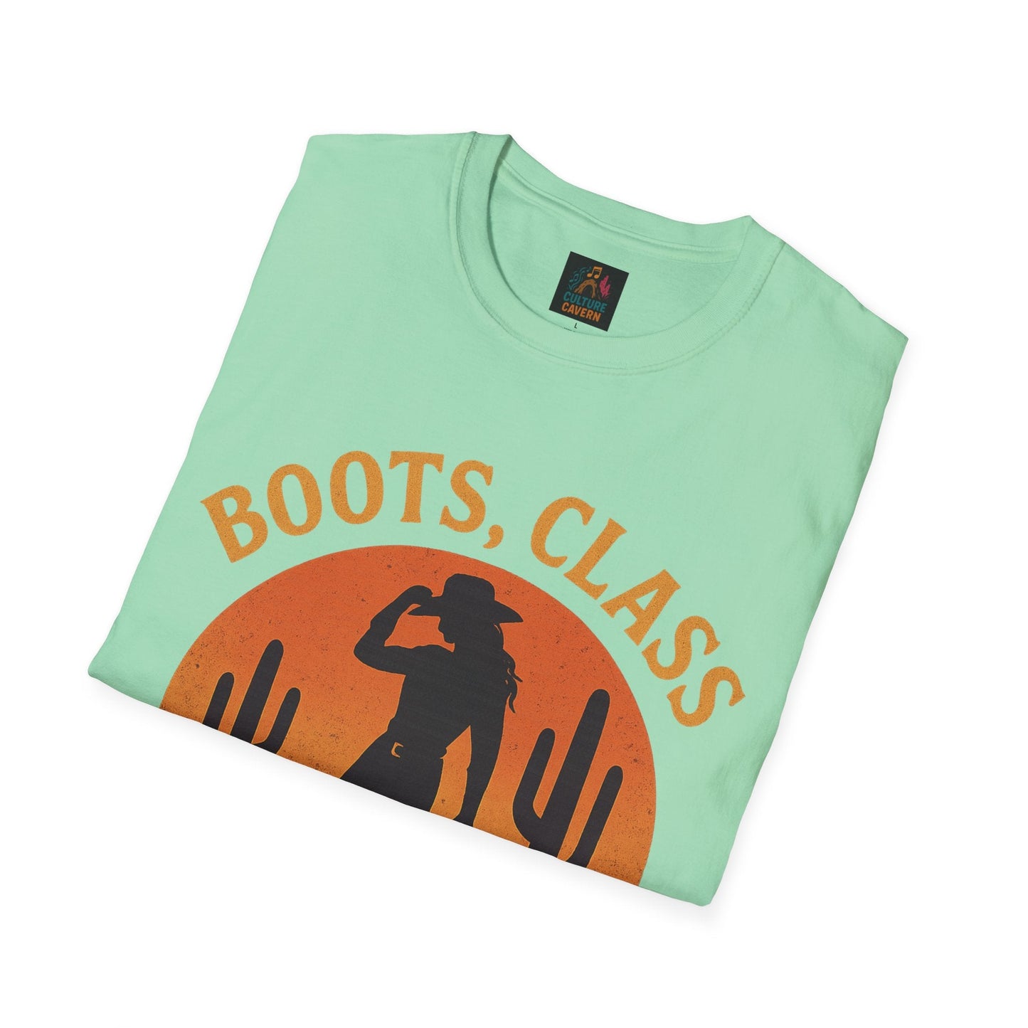 Boots, Class, and a Little Sass Womens Tee - Cowgirltops.com