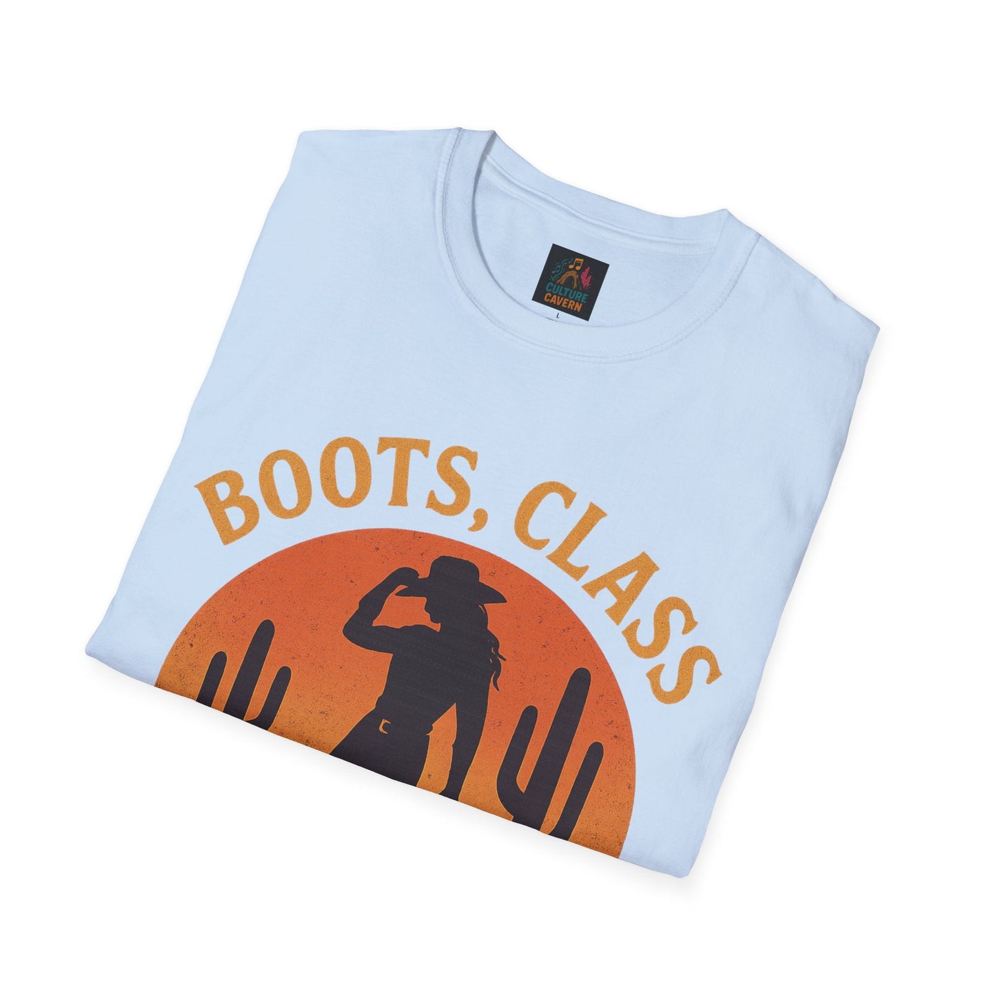 Boots, Class, and a Little Sass Womens Tee - Cowgirltops.com