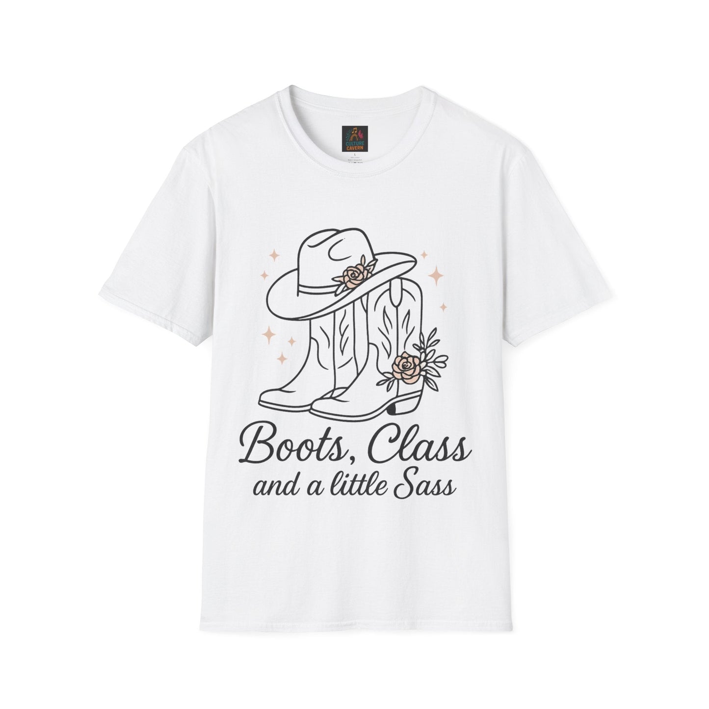 Boots, Class, and a Little Sass Womens Tee - Cowgirltops.com