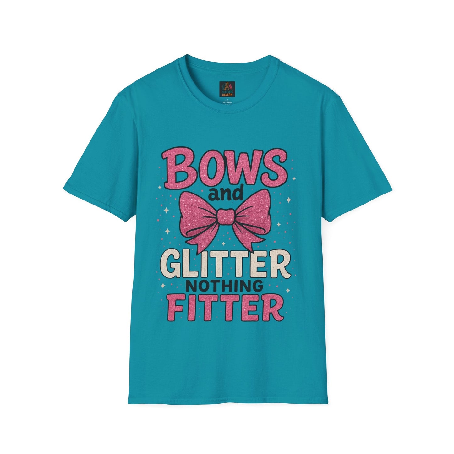 Bows and Glitter, Nothing Fitter T-Shirt - Cowgirltops.com