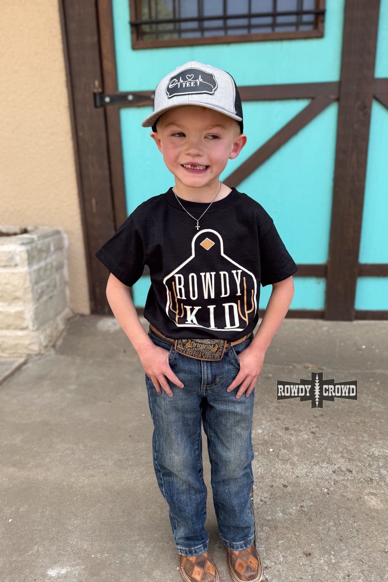 BROWN - Rowdy Kid Tee - Cowgirltops.com