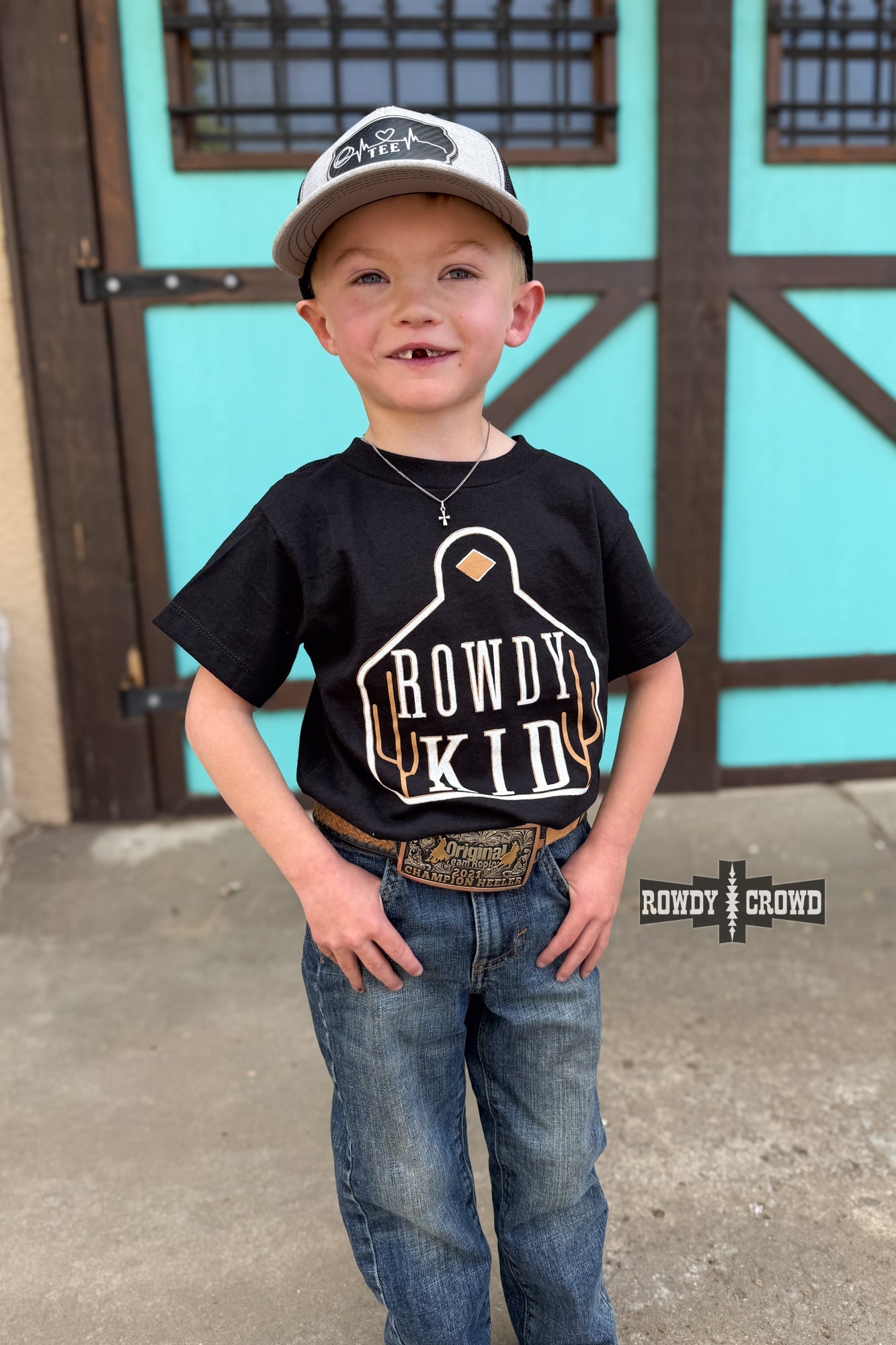 BROWN - Rowdy Kid Tee - Cowgirltops.com