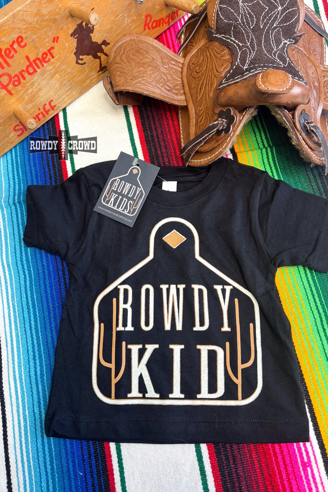 BROWN - Rowdy Kid Tee - Cowgirltops.com