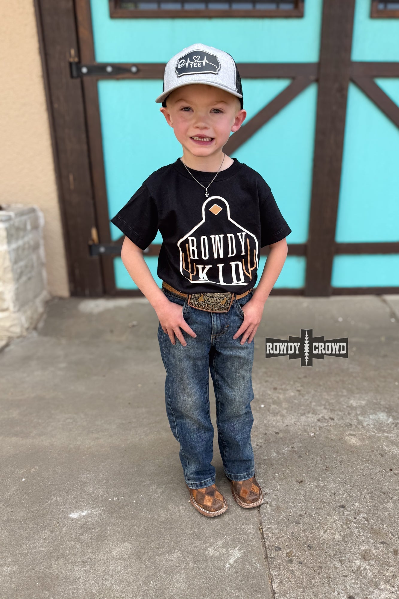BROWN - Rowdy Kid Tee - Cowgirltops.com