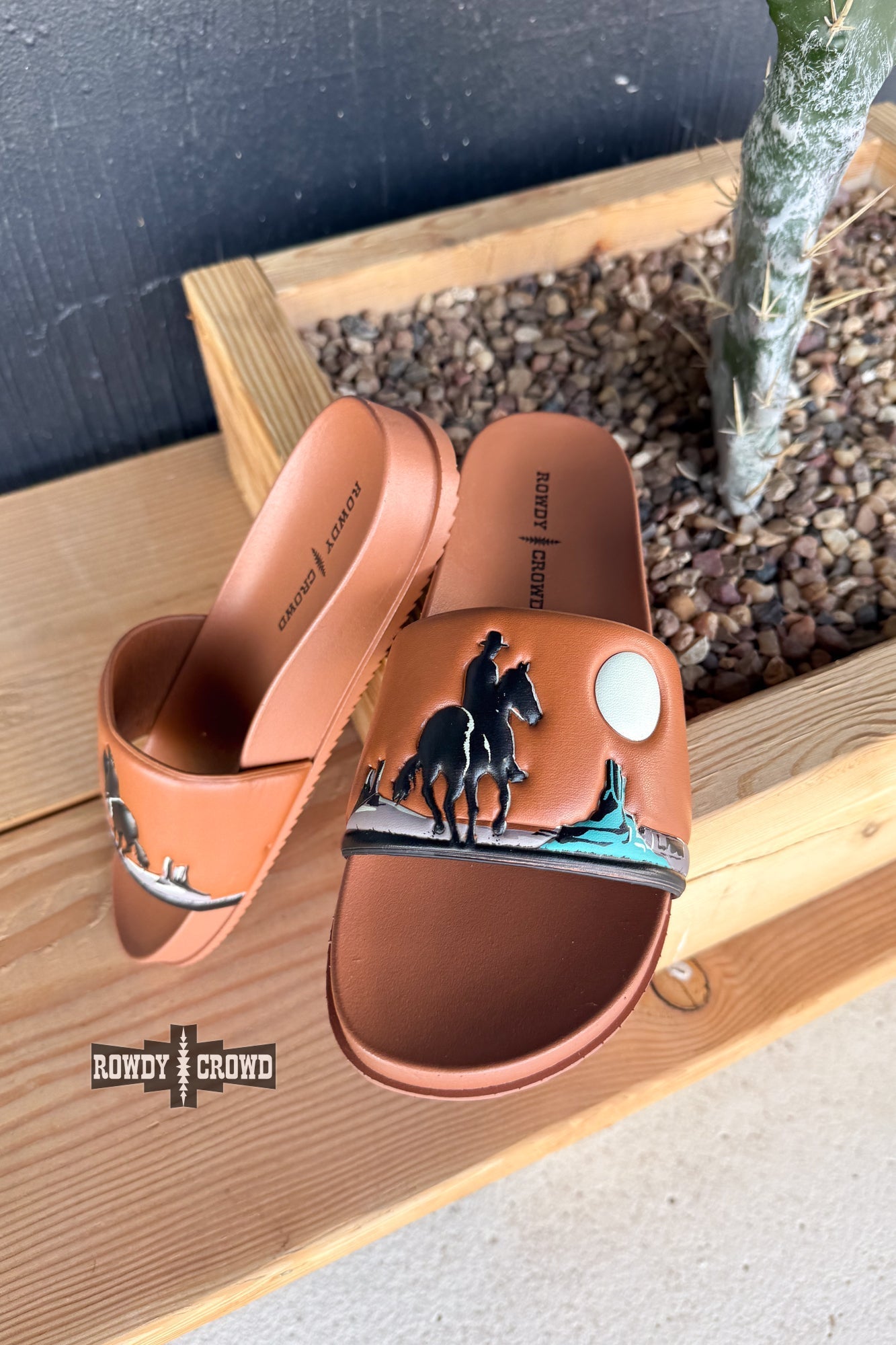 BROWN Saddle Bum Slides - Cowgirltops.com