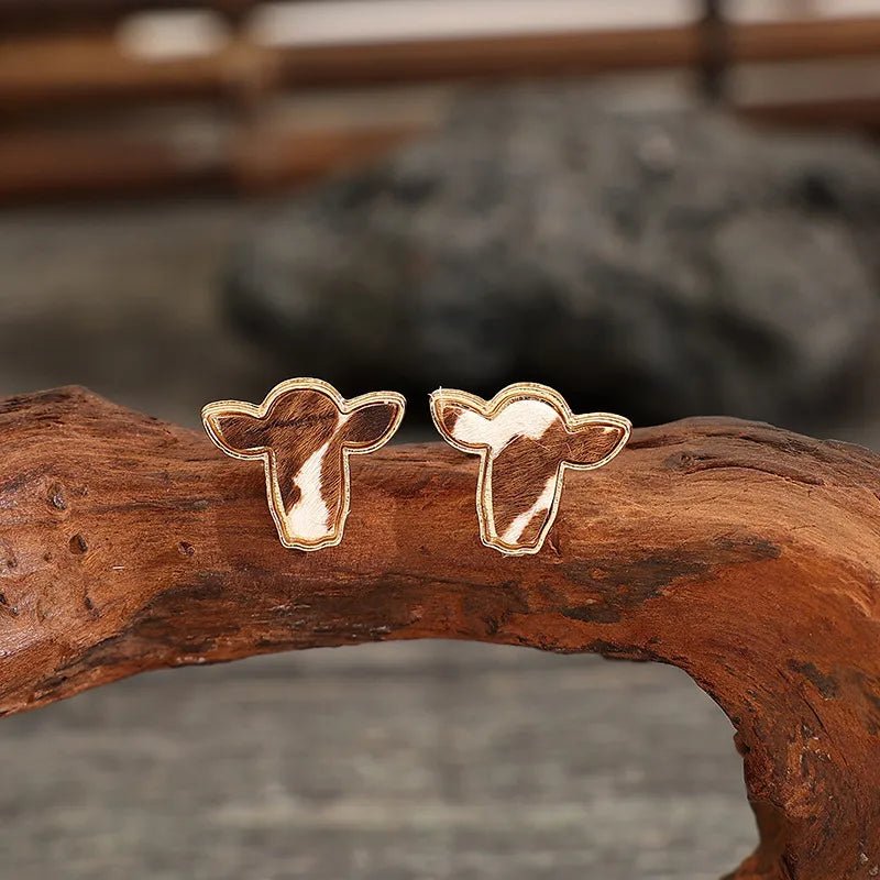 Bull Head Alloy Stud Earrings - Cowgirltops.com