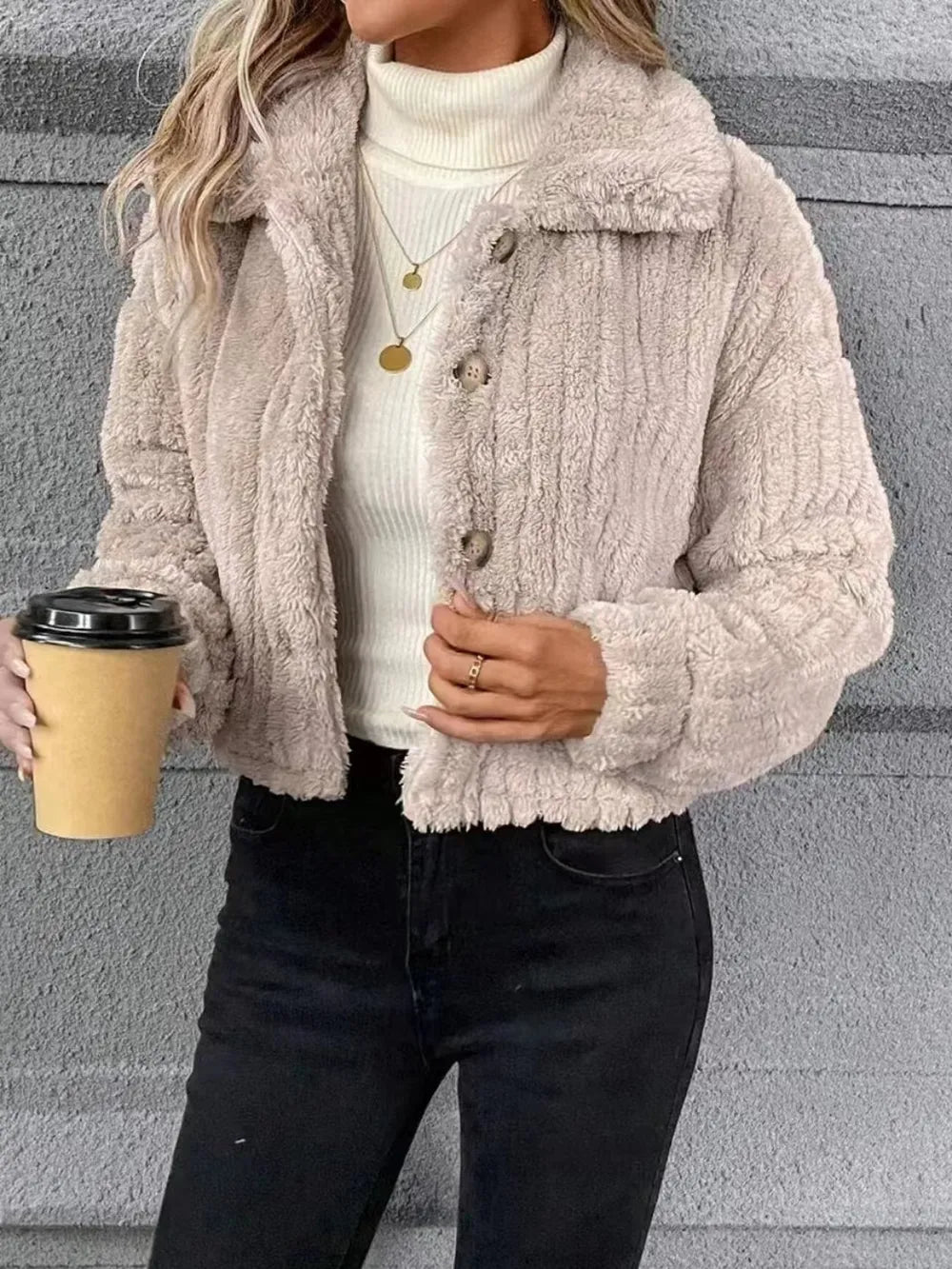 Button Up Fur Jacket - Cowgirltops.com